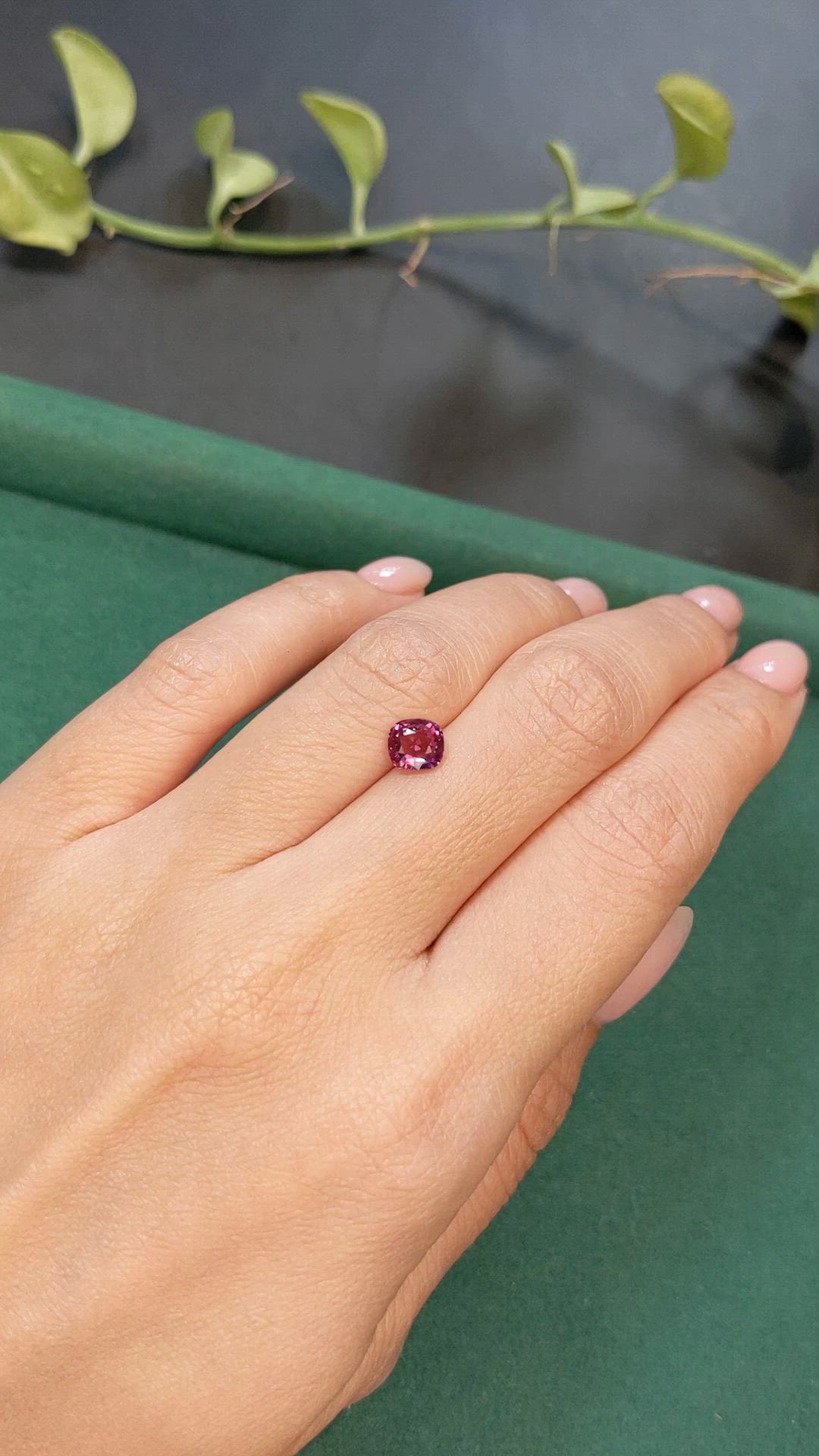 1.20 Ct. Purplish Red Rhodolite Garnet from Madagascar Size Video