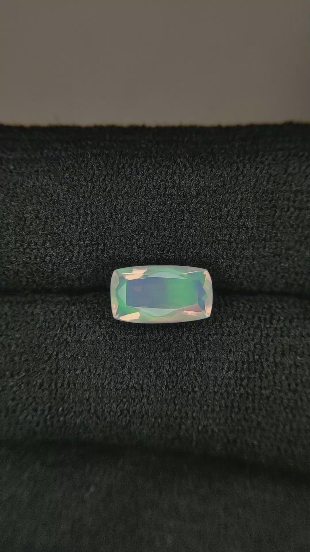 1.06 Ct. Multi Color White Opal from Ethiopia Size Video