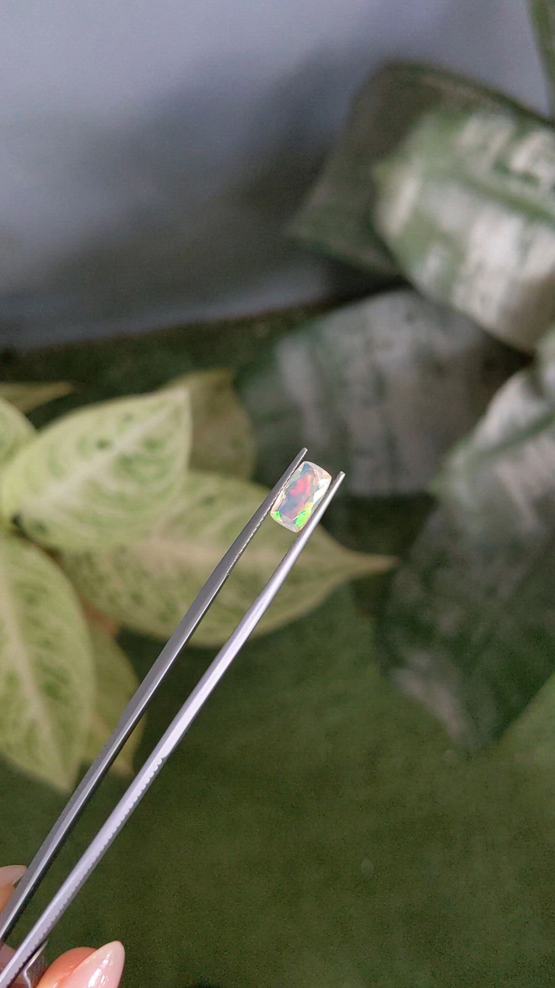1.06 Ct. Multi Color White Opal from Ethiopia Size Video