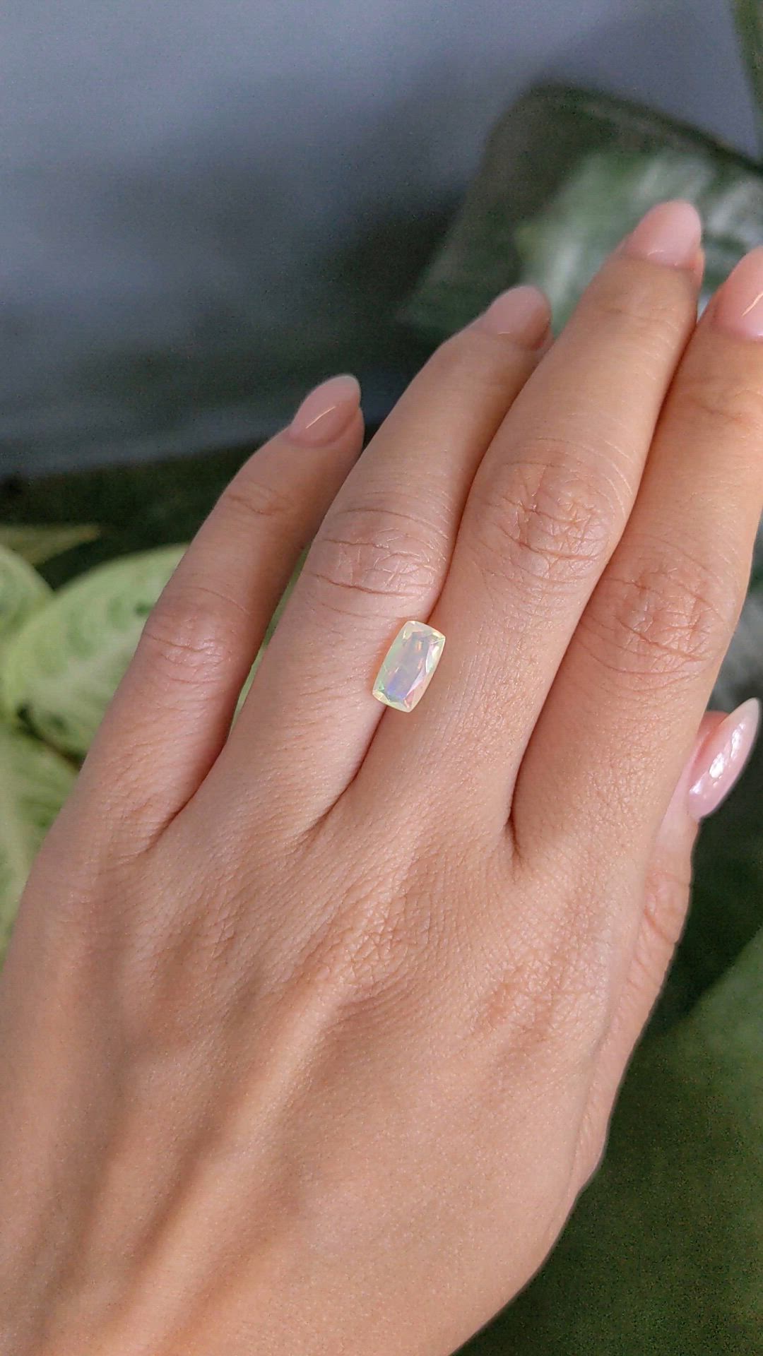 1.06 Ct. Multi Color White Opal from Ethiopia Size Video