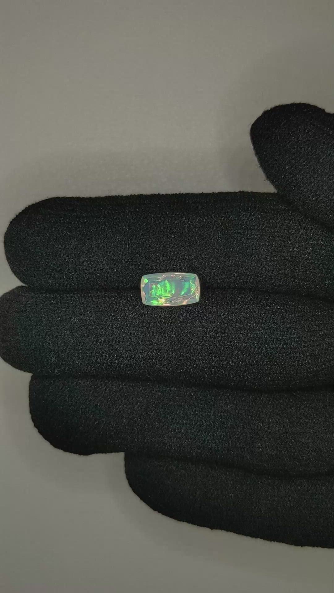 1.06 Ct. Multi Color White Opal from Ethiopia Size Video
