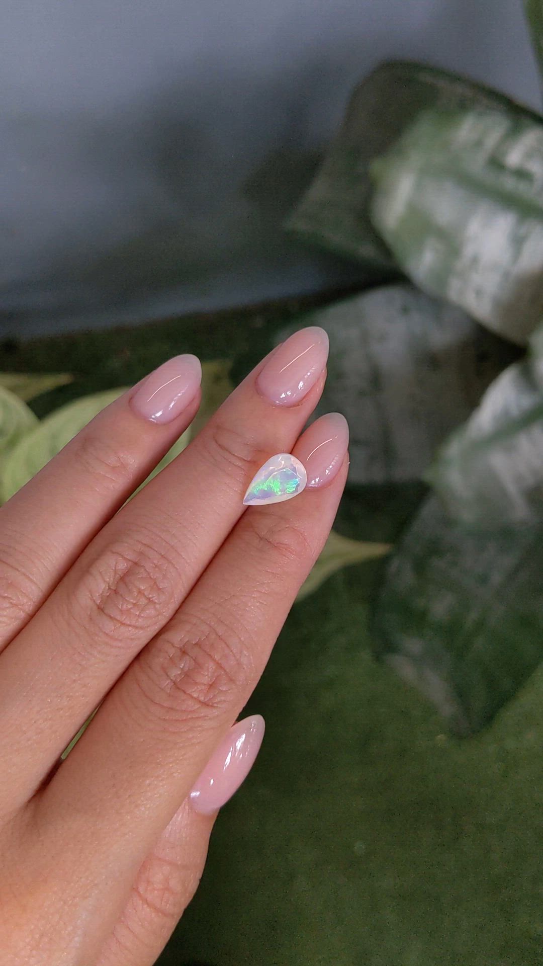 1.57 Ct. Multi Color White Opal from Ethiopia Size Video