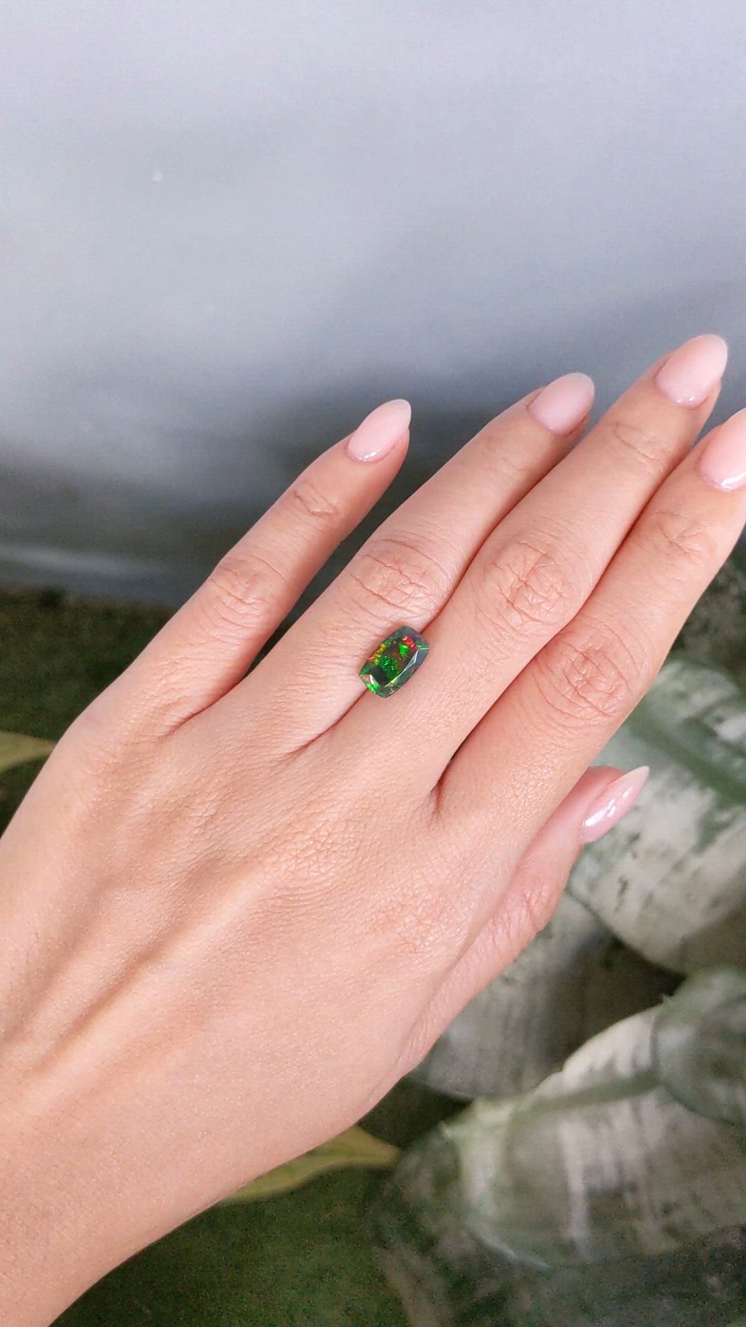 1.36 Ct. Multi Color Black Opal from Ethiopia Size Video