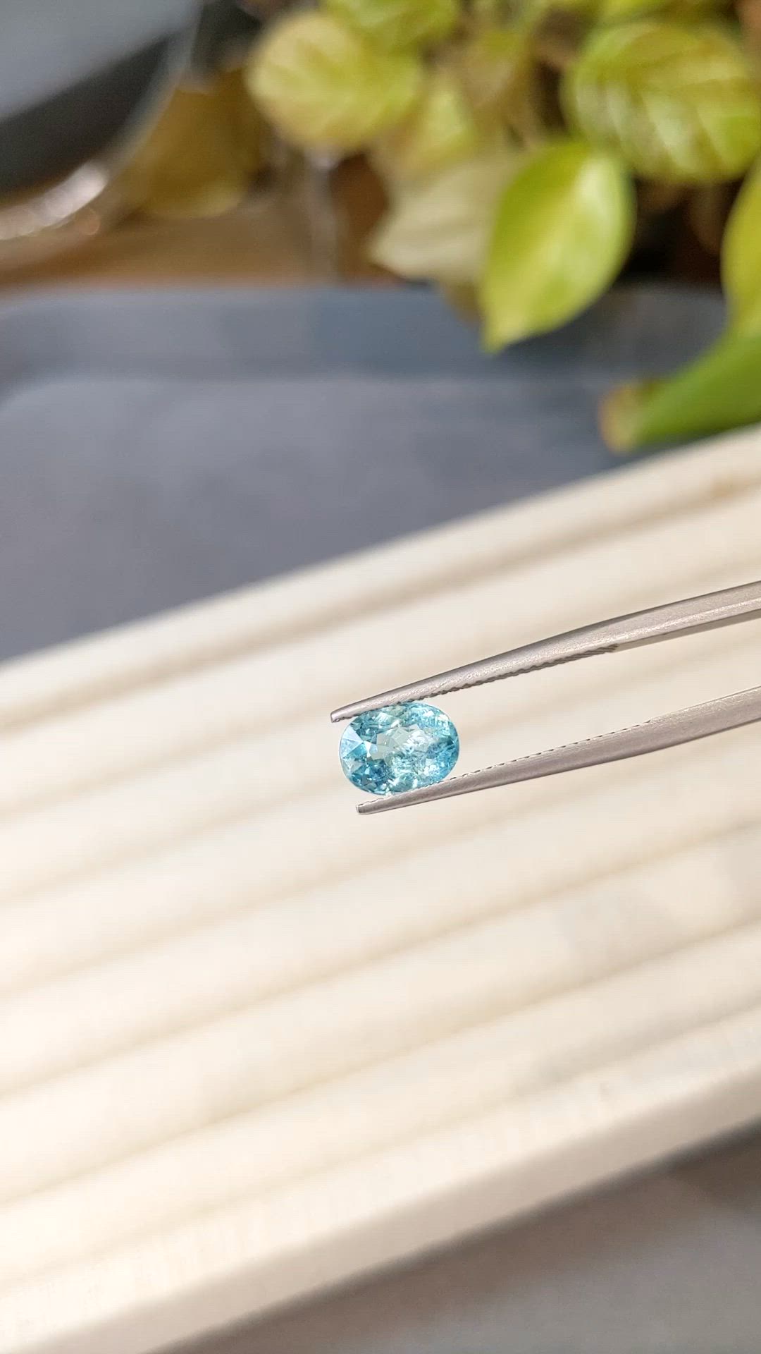 1.64 Ct. Greenish Blue Apatite from Madagascar Size Video