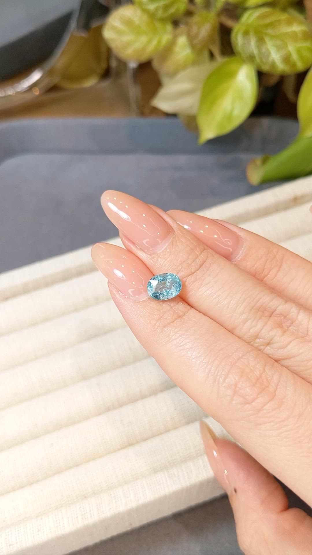 1.64 Ct. Greenish Blue Apatite from Madagascar Size Video
