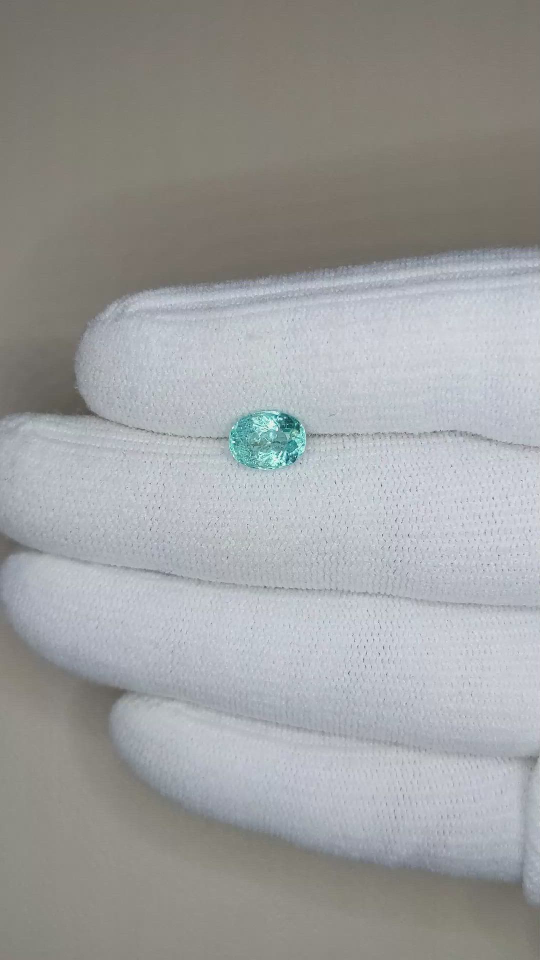 1.64 Ct. Greenish Blue Apatite from Madagascar Size Video