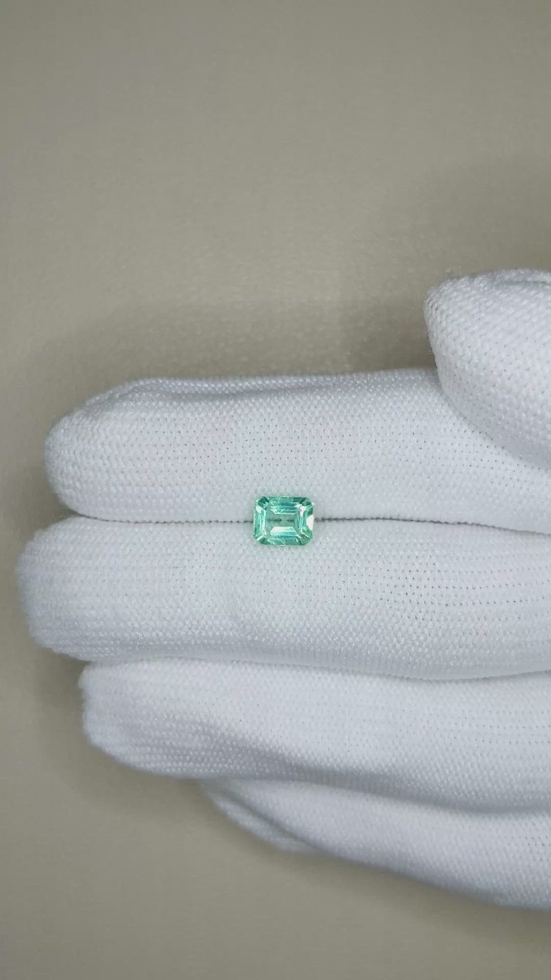 1.23 Ct. Bluish Green Apatite from Madagascar Size Video