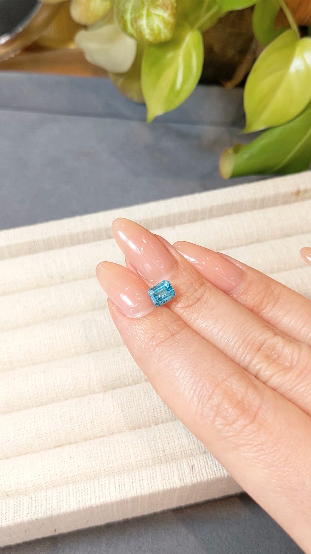 1.11 Ct. Blue Apatite from Madagascar Size Video