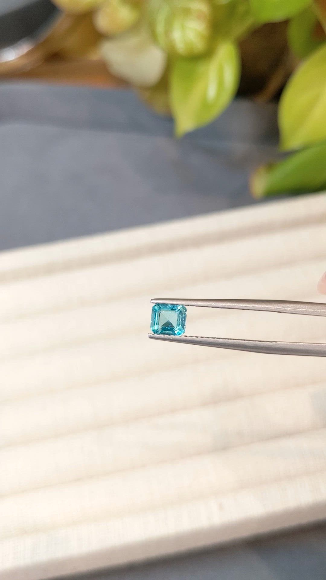 0.92 Ct. Blue Apatite from Madagascar Size Video