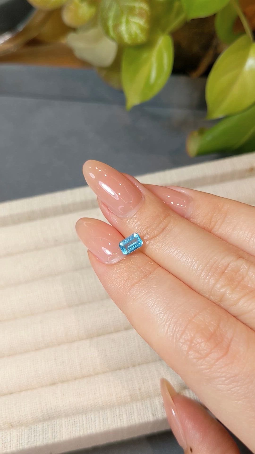 0.79 Ct. Blue Apatite from Madagascar Size Video