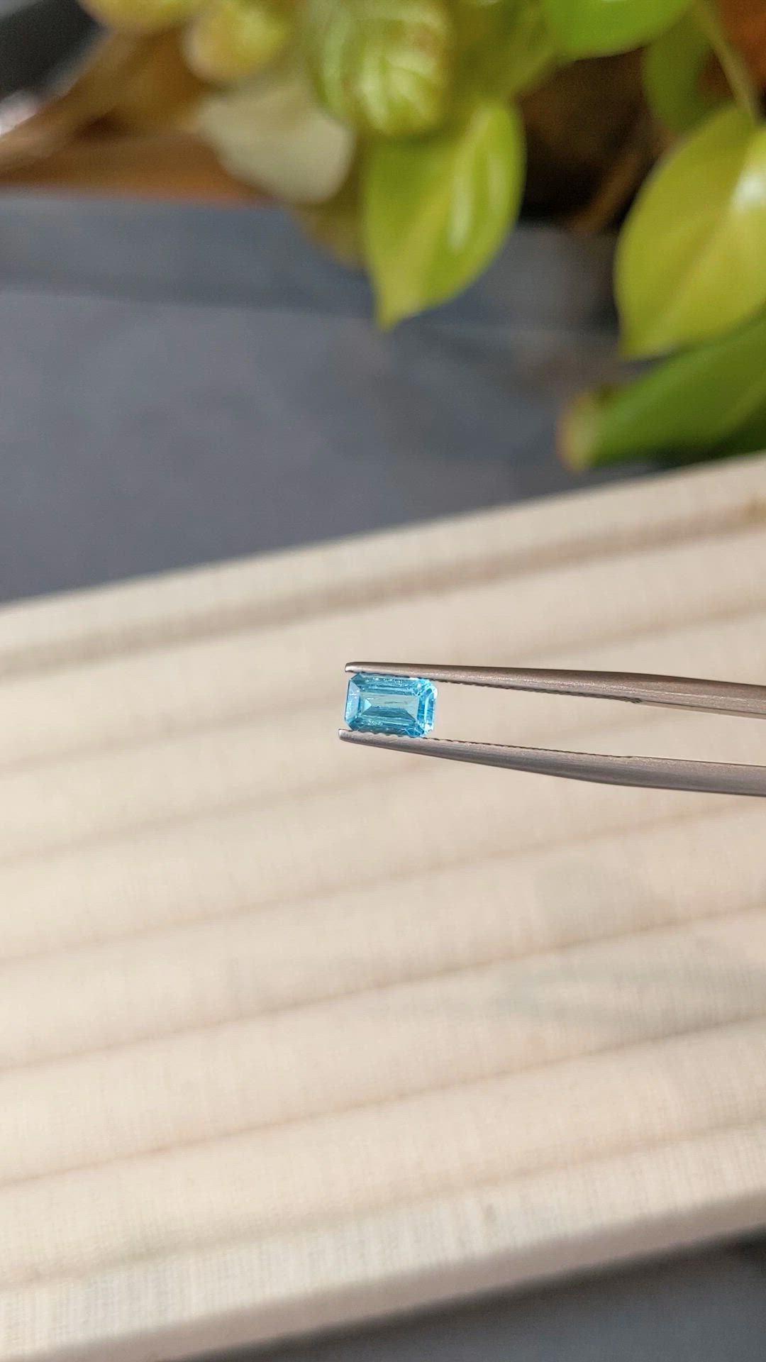 0.79 Ct. Blue Apatite from Madagascar Size Video