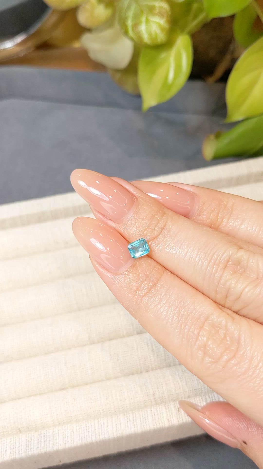 0.60 Ct. Greenish Blue Apatite from Madagascar Size Video