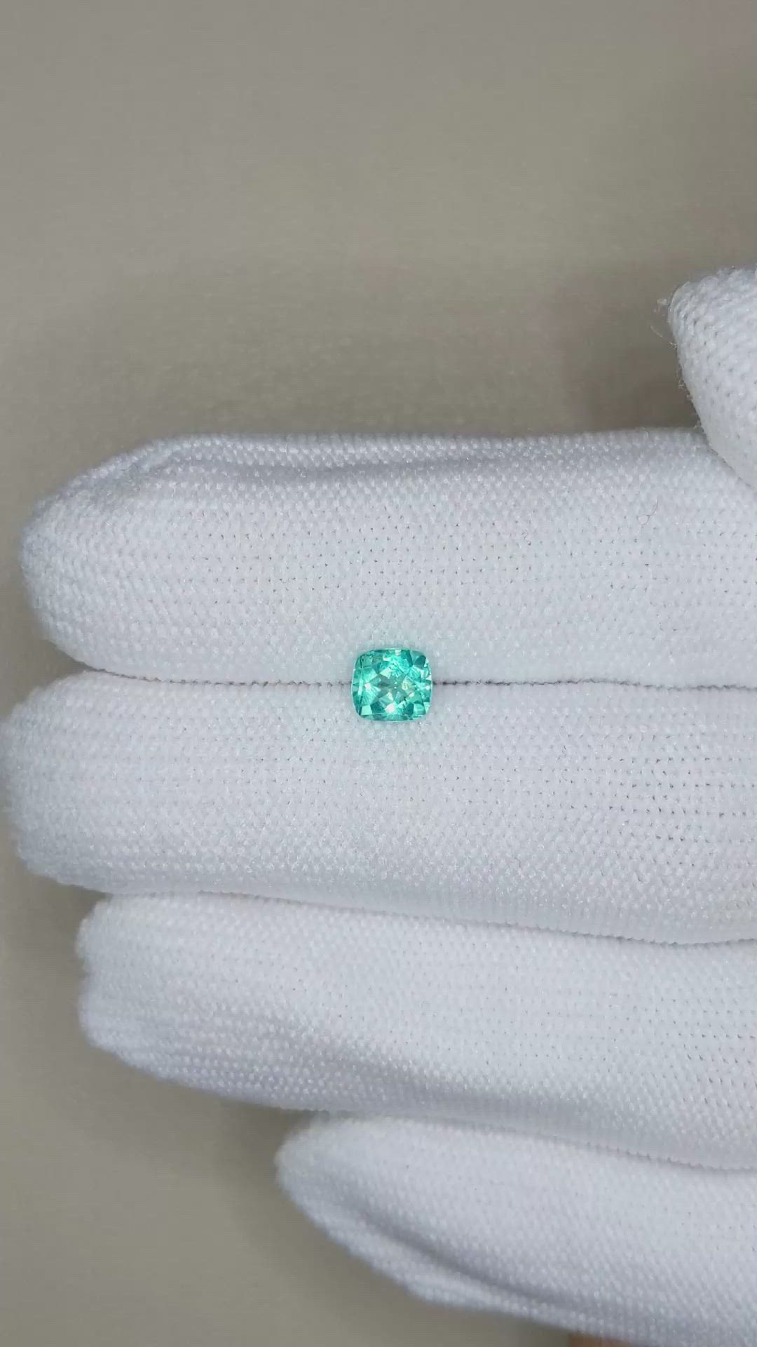 0.67 Ct. Greenish Blue Apatite from Madagascar Size Video