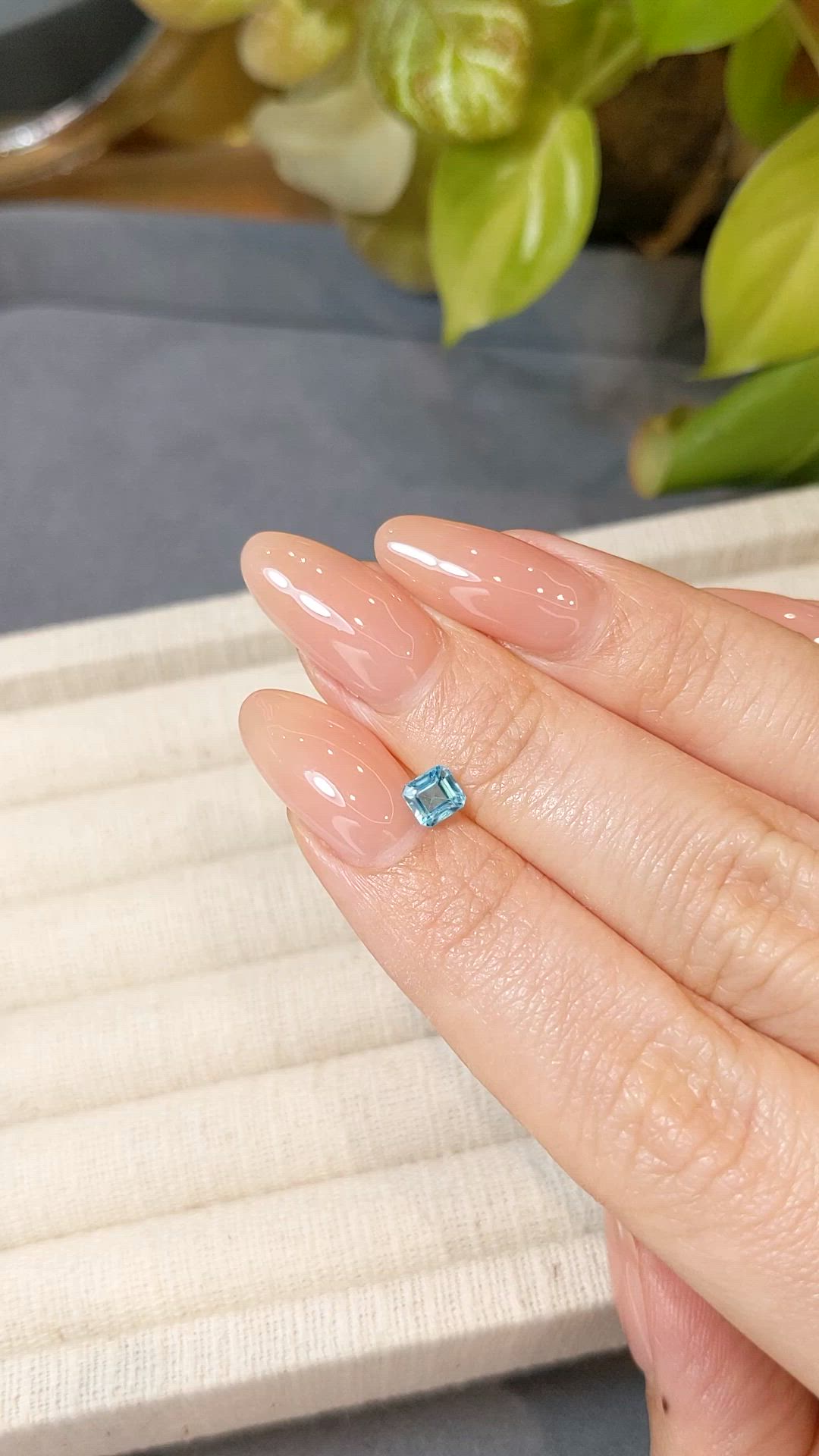 0.55 Ct. Blue Apatite from Madagascar Size Video