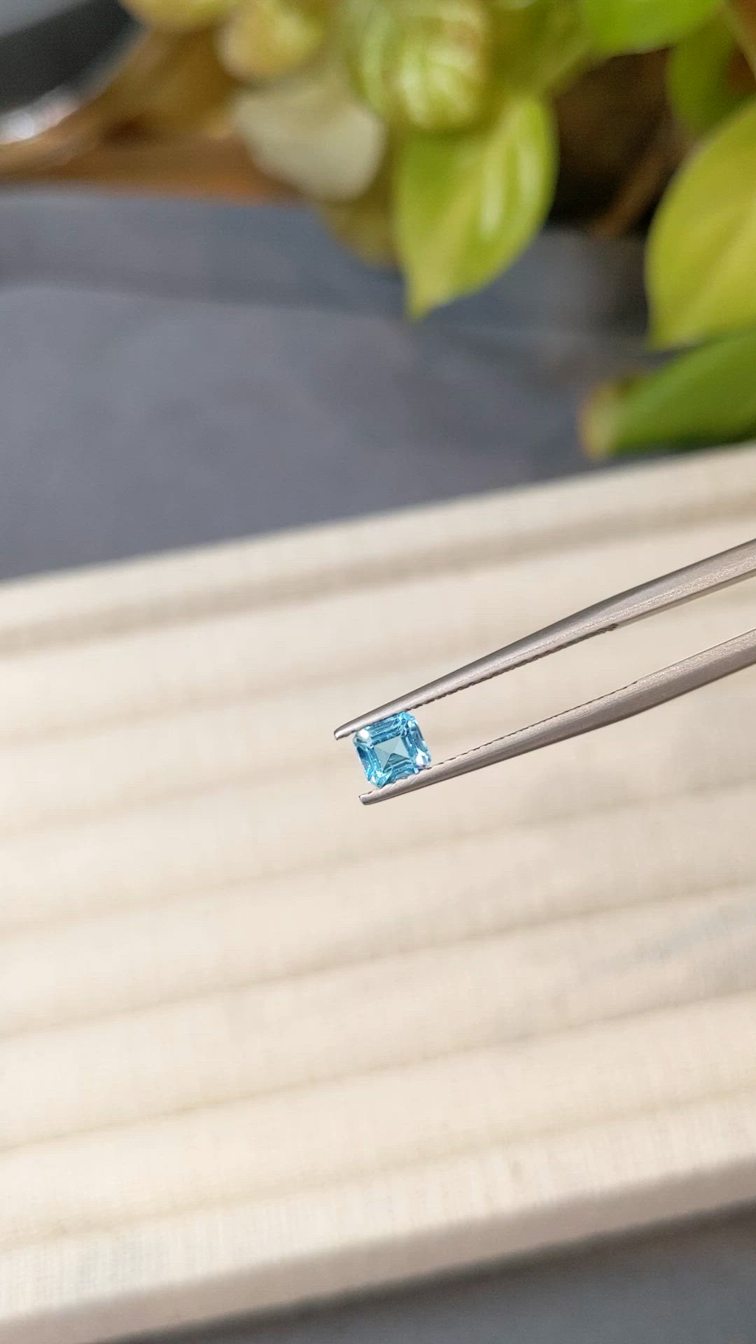 0.55 Ct. Blue Apatite from Madagascar Size Video