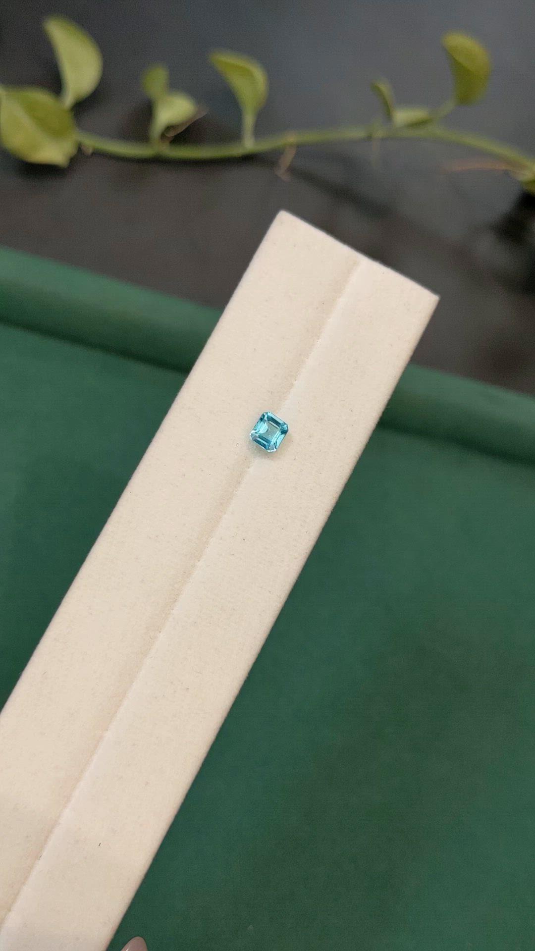 0.54 Ct. Greenish Blue Apatite from Madagascar Size Video
