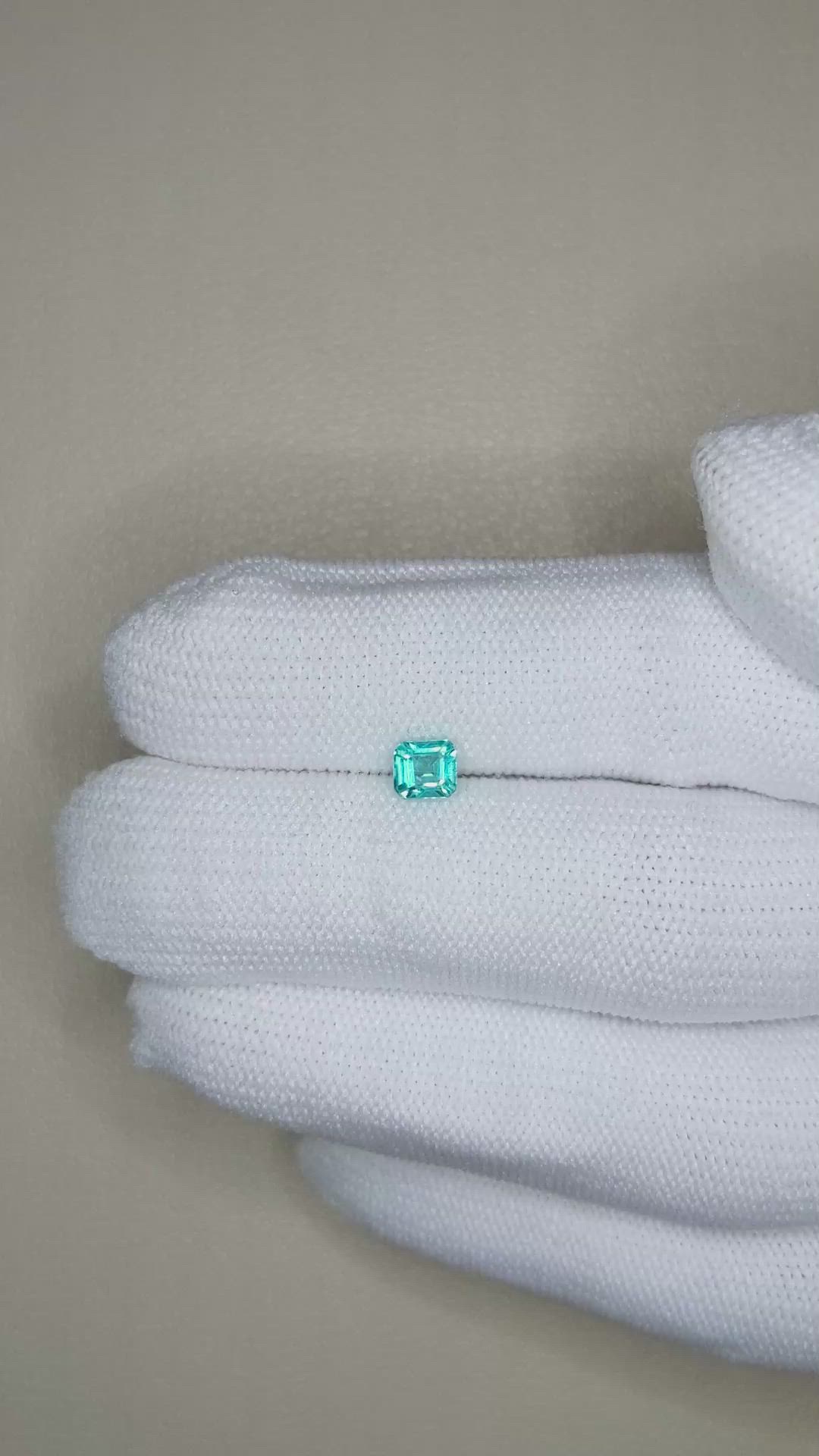 0.54 Ct. Greenish Blue Apatite from Madagascar Size Video