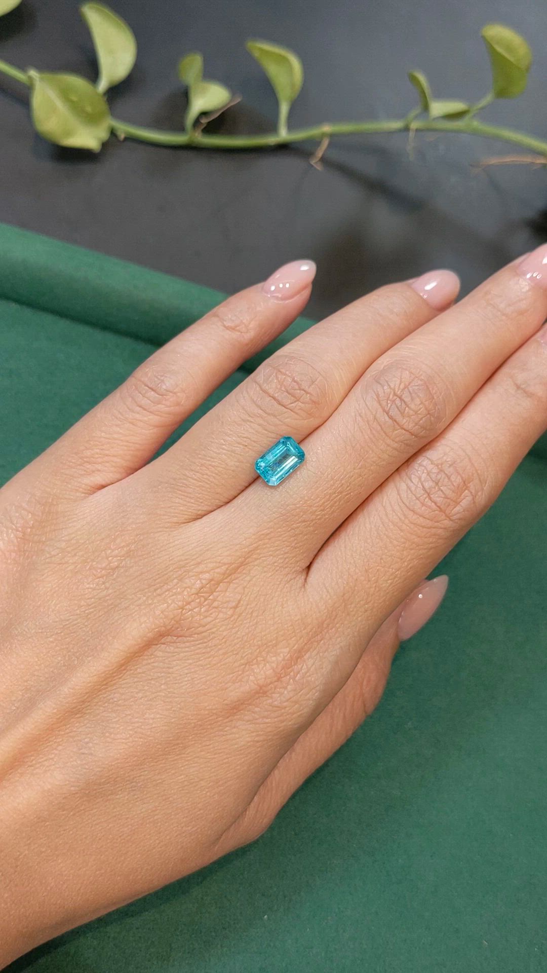 1.76 Ct. Greenish Blue Apatite from Madagascar Size Video
