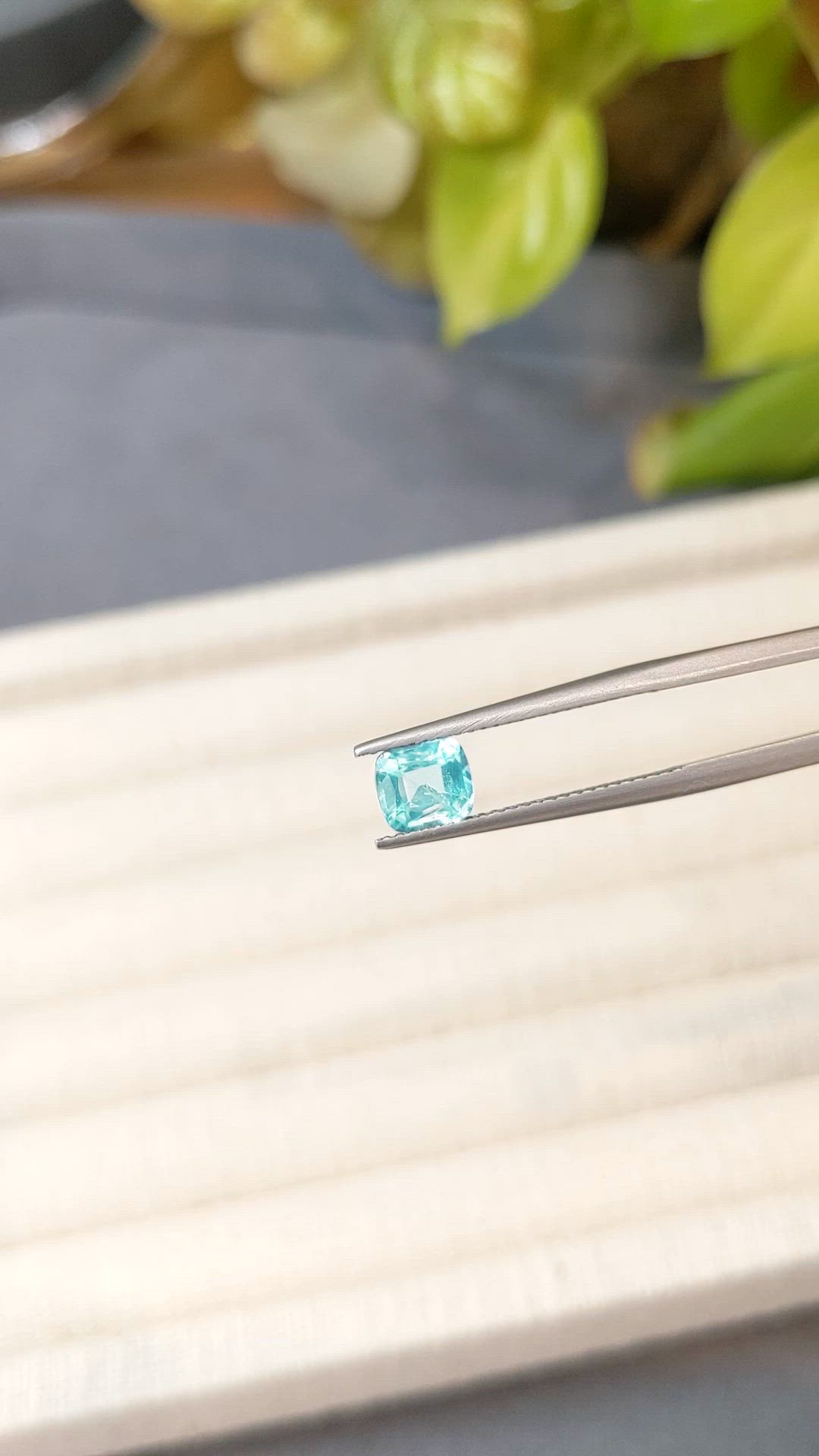 1.02 Ct. Blue Apatite from Madagascar Size Video