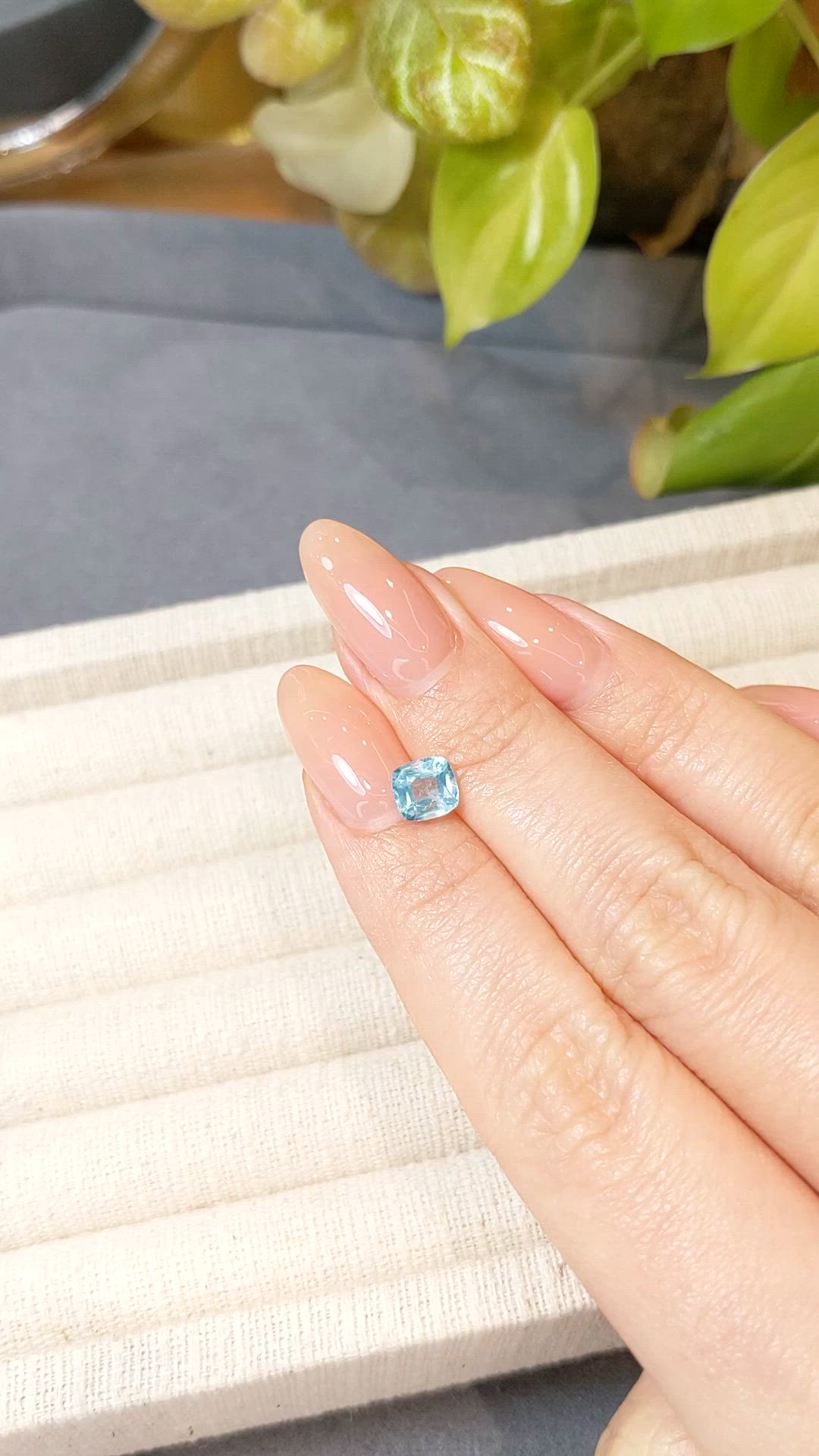 1.02 Ct. Blue Apatite from Madagascar Size Video
