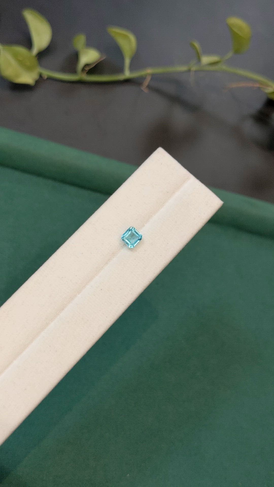 0.78 Ct. Greenish Blue Apatite from Madagascar Size Video