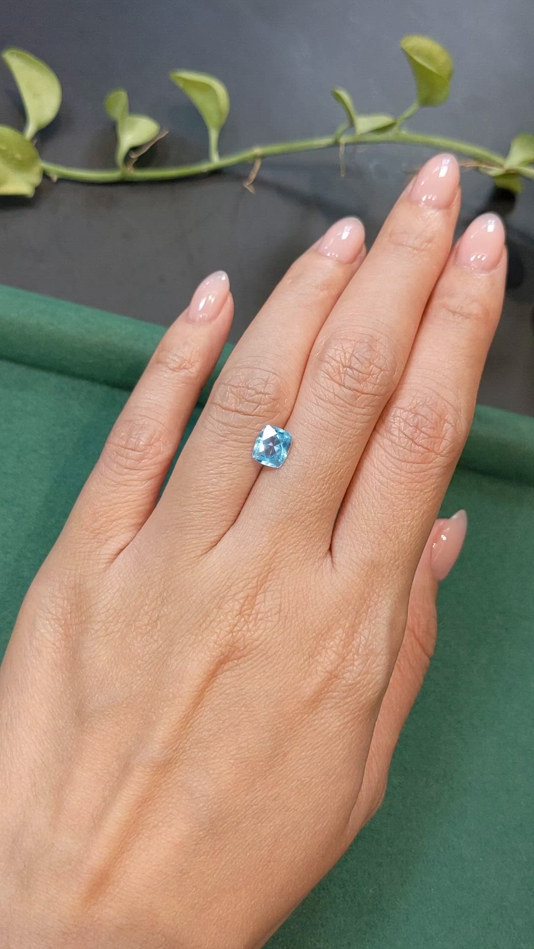1.04 Ct. Blue Apatite from Madagascar Size Video