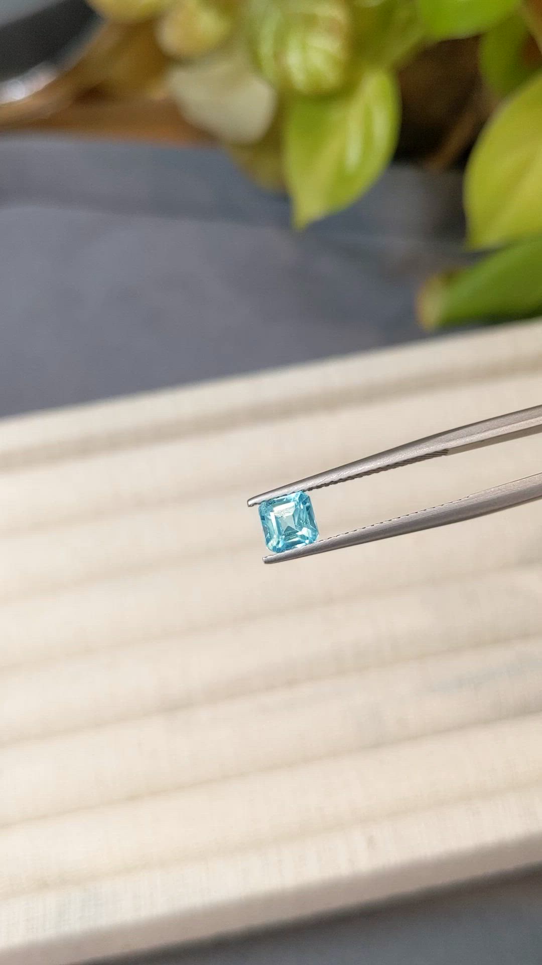 1.01 Ct. Blue Apatite from Madagascar Size Video