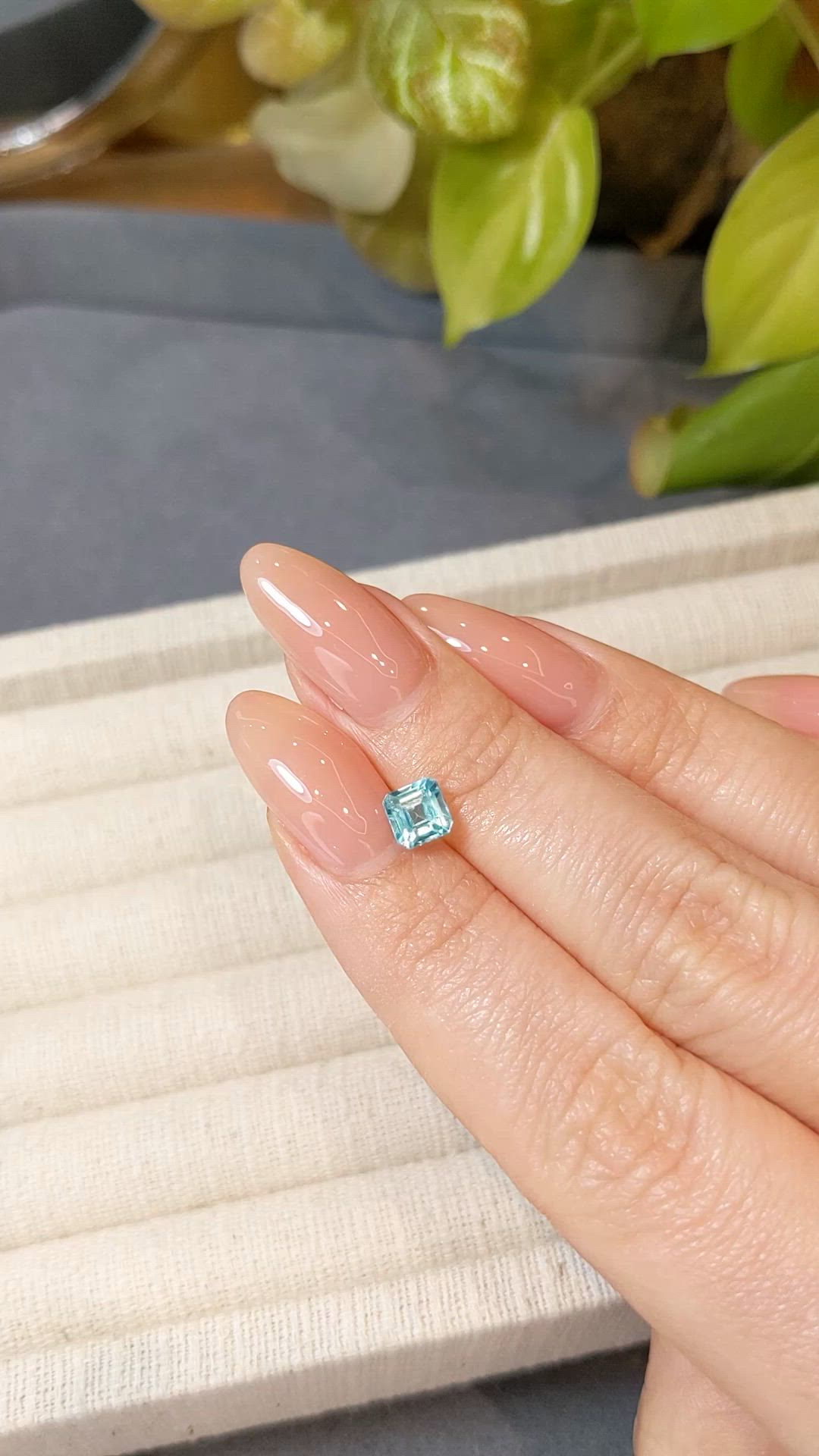 1.01 Ct. Blue Apatite from Madagascar Size Video