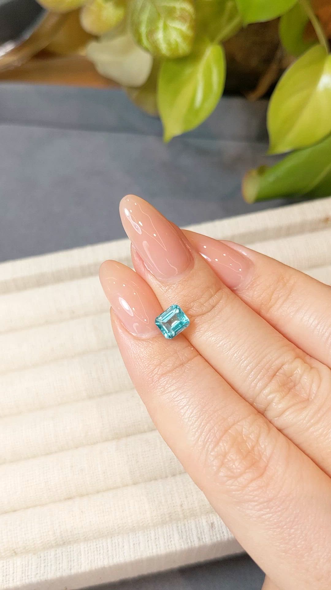 1.25 Ct. Blue Apatite from Madagascar Size Video