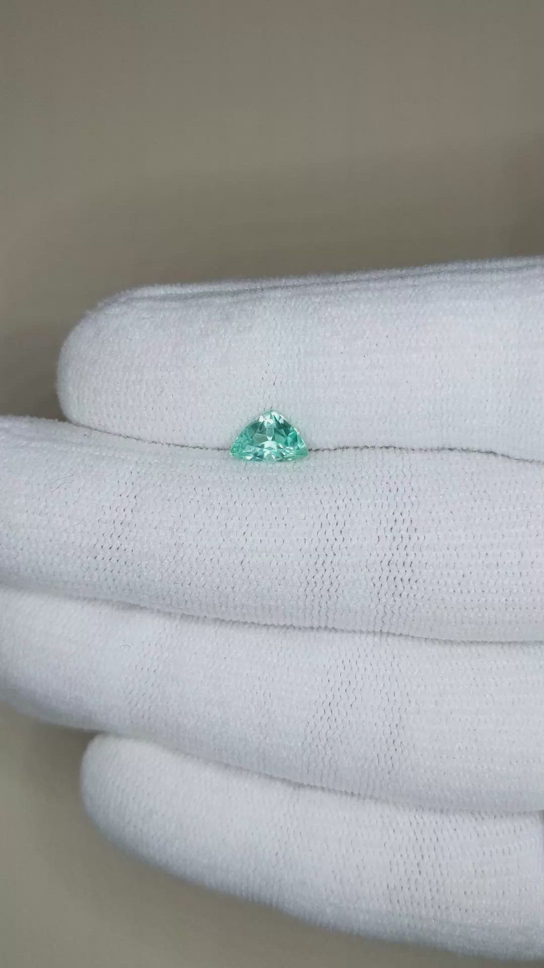 0.82 Ct. Greenish Blue Apatite from Madagascar Size Video