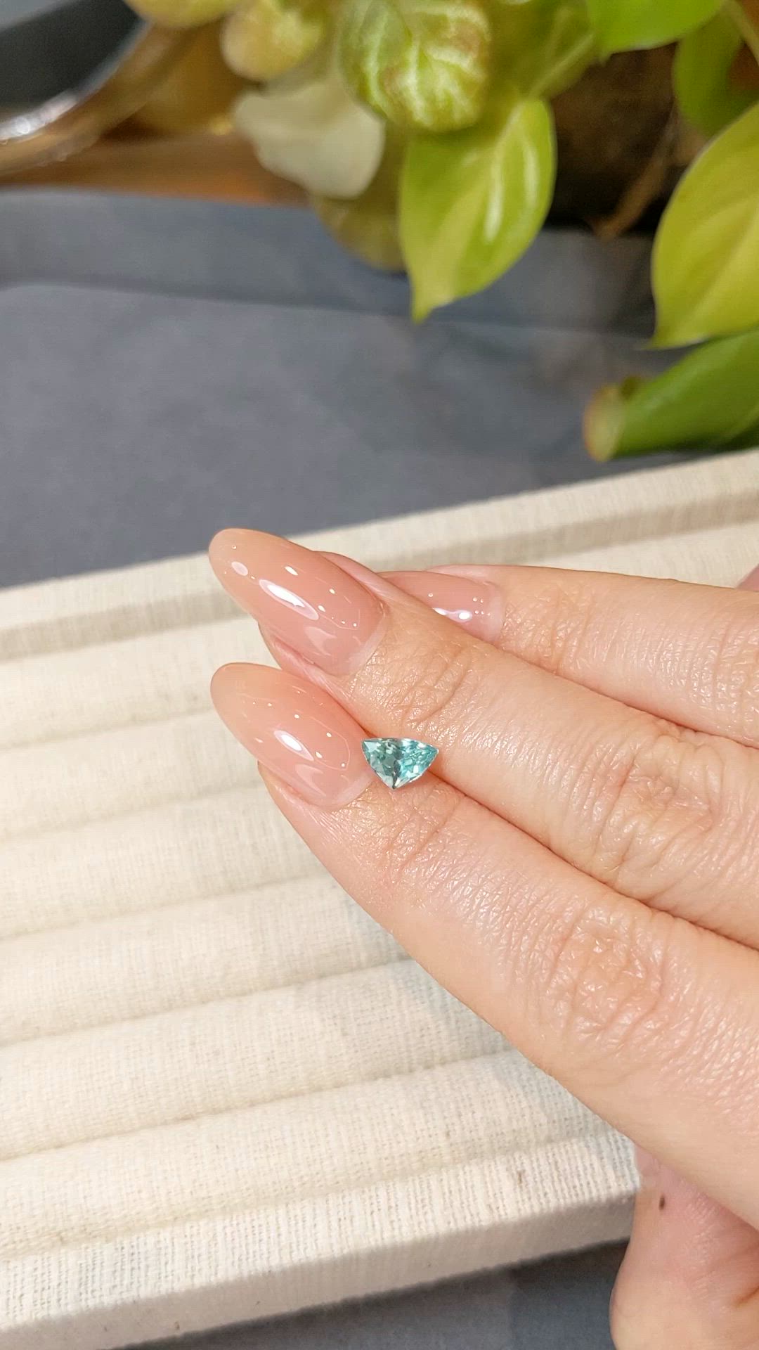 0.82 Ct. Greenish Blue Apatite from Madagascar Size Video