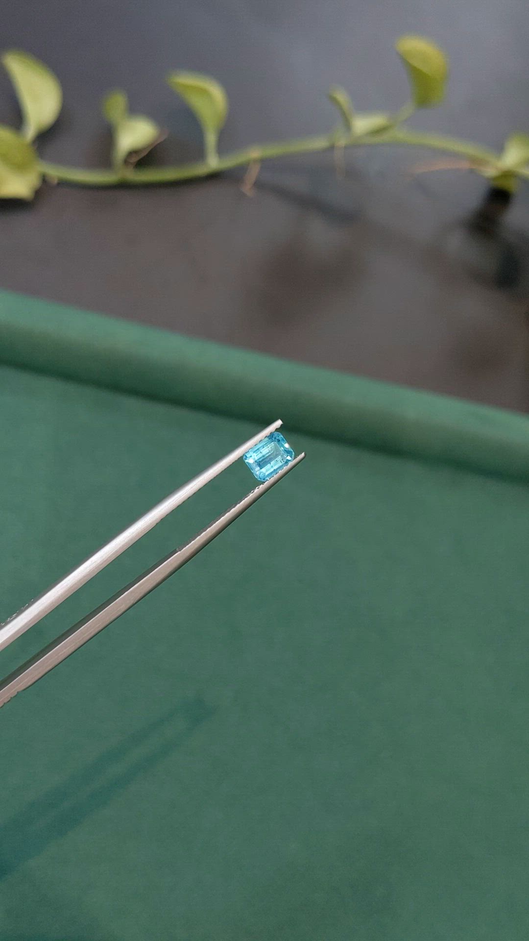 0.89 Ct. Blue Apatite from Madagascar Size Video