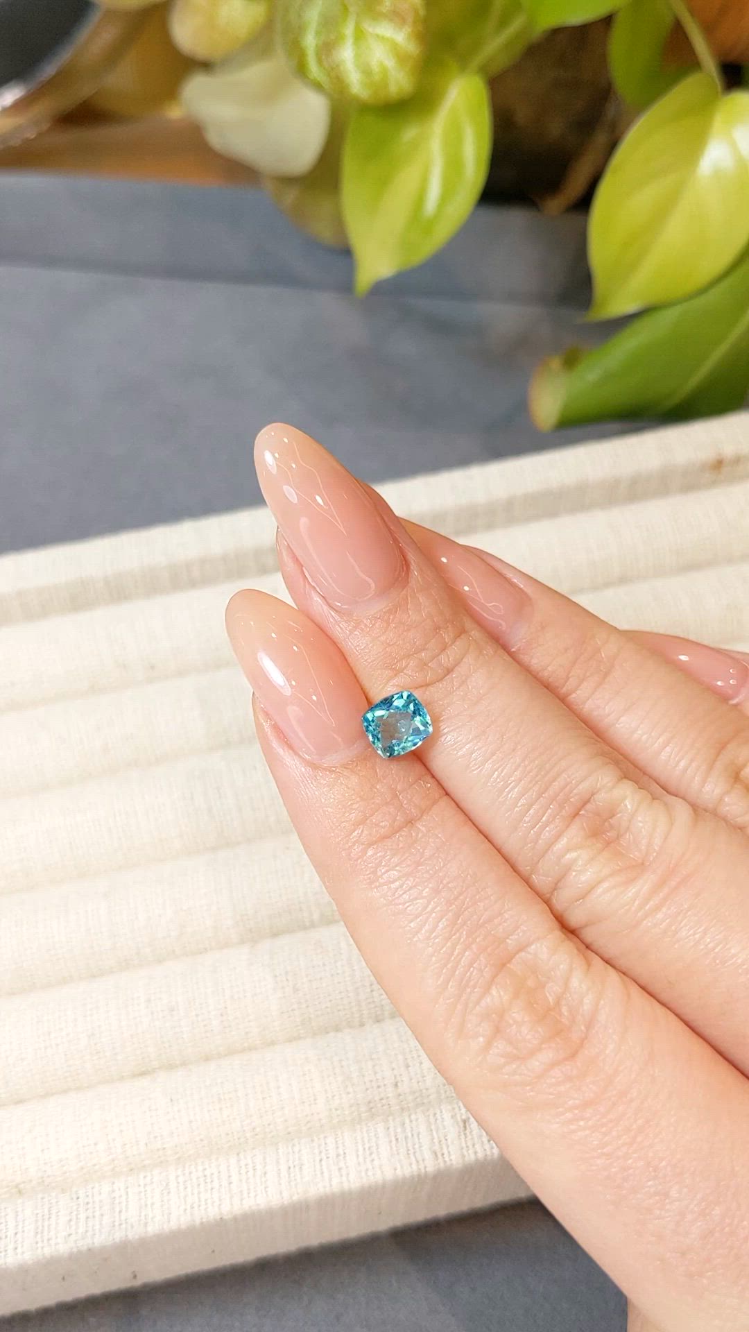 1.05 Ct. Blue Apatite from Madagascar Size Video