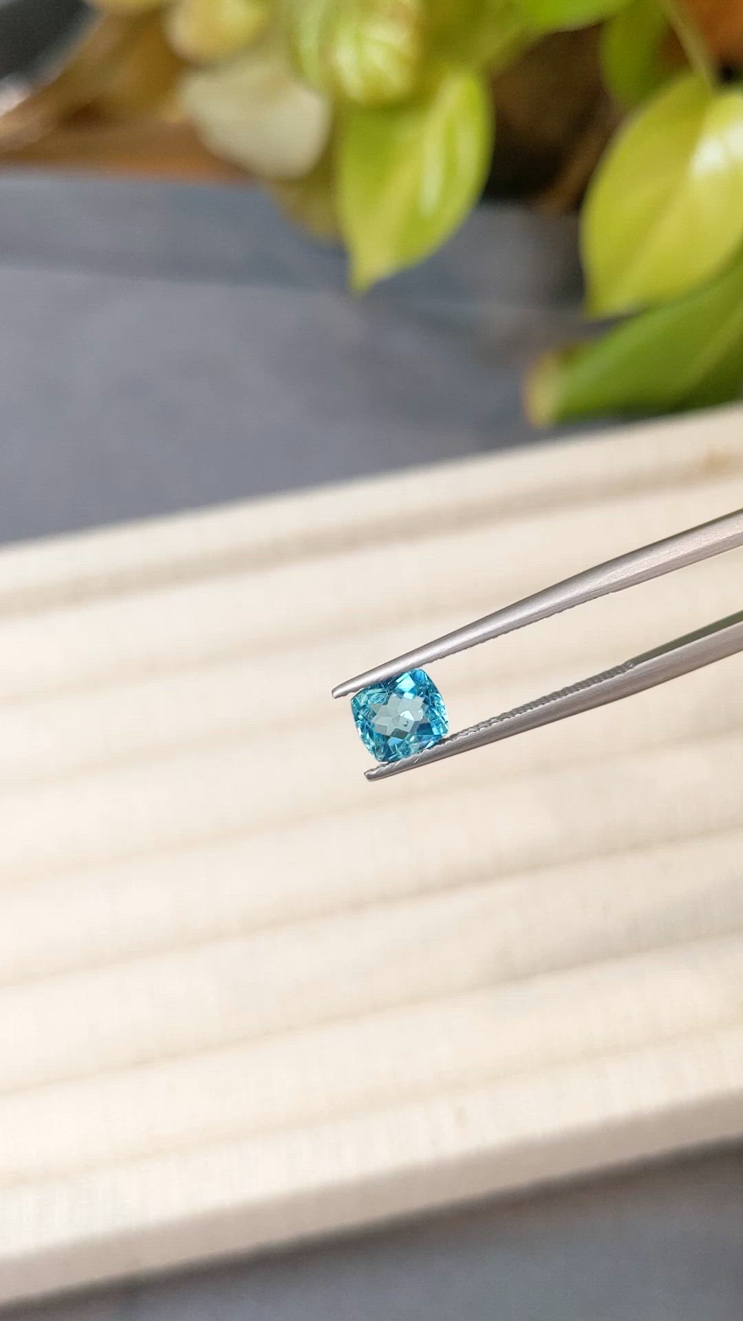 1.05 Ct. Blue Apatite from Madagascar Size Video