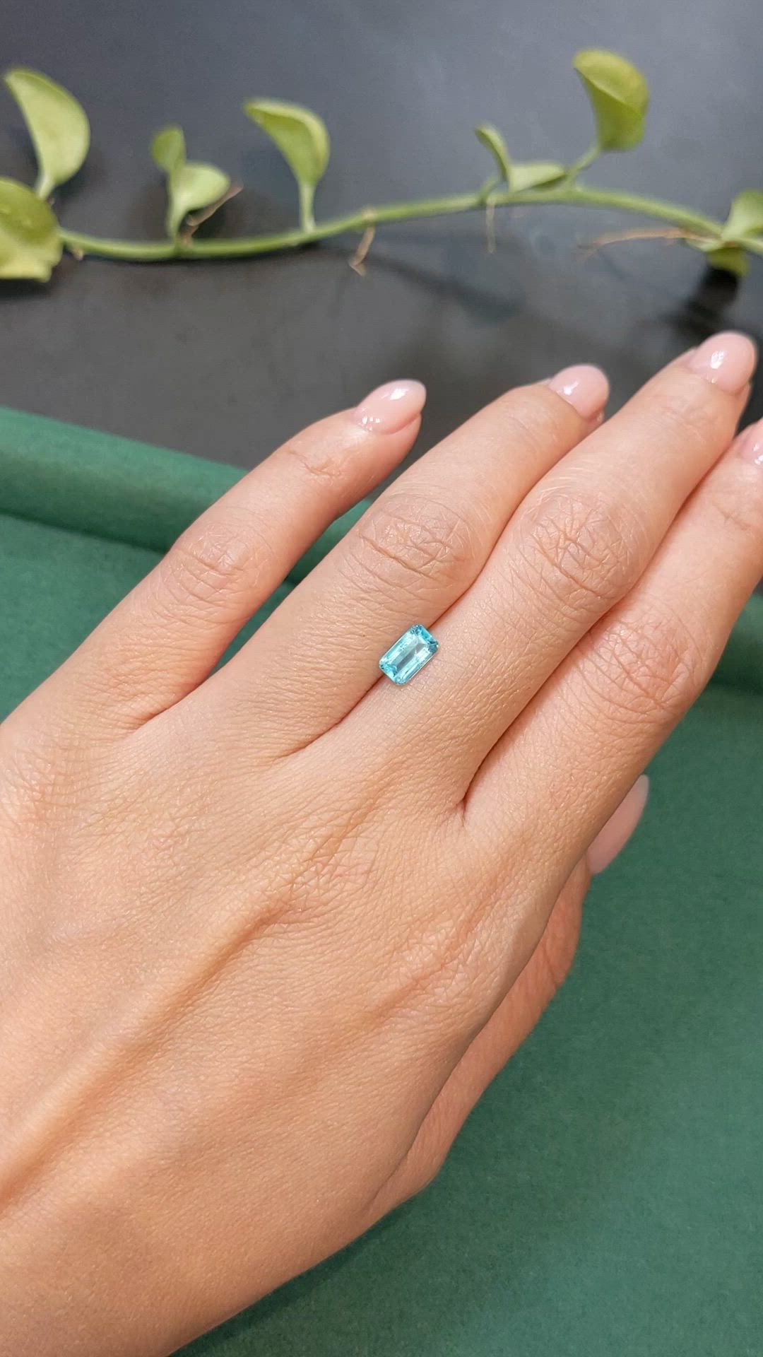 0.84 Ct. Greenish Blue Apatite from Madagascar Size Video