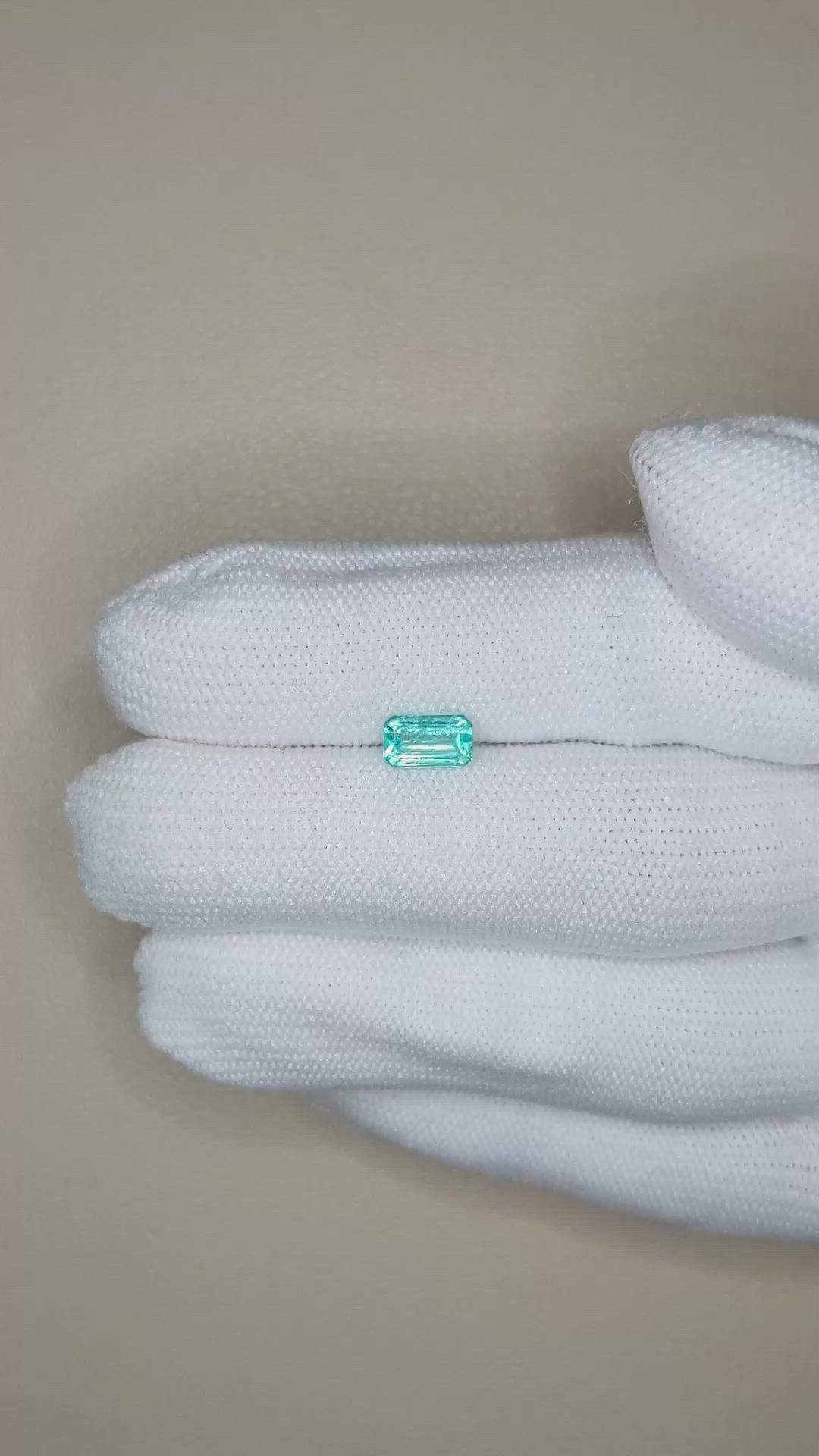 0.84 Ct. Greenish Blue Apatite from Madagascar Size Video