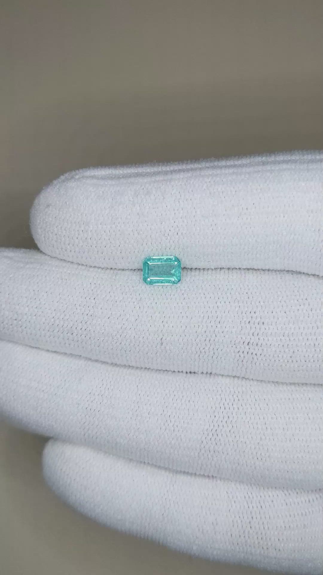 0.69 Ct. Greenish Blue Apatite from Madagascar Size Video