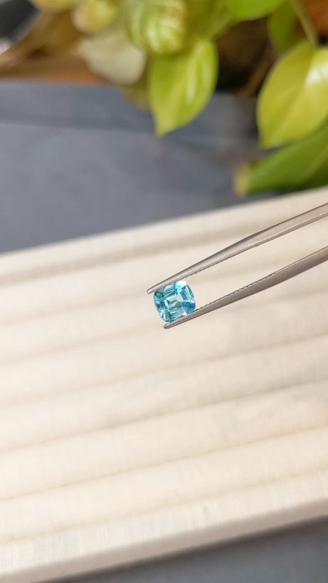 1.21 Ct. Blue Apatite from Madagascar Size Video