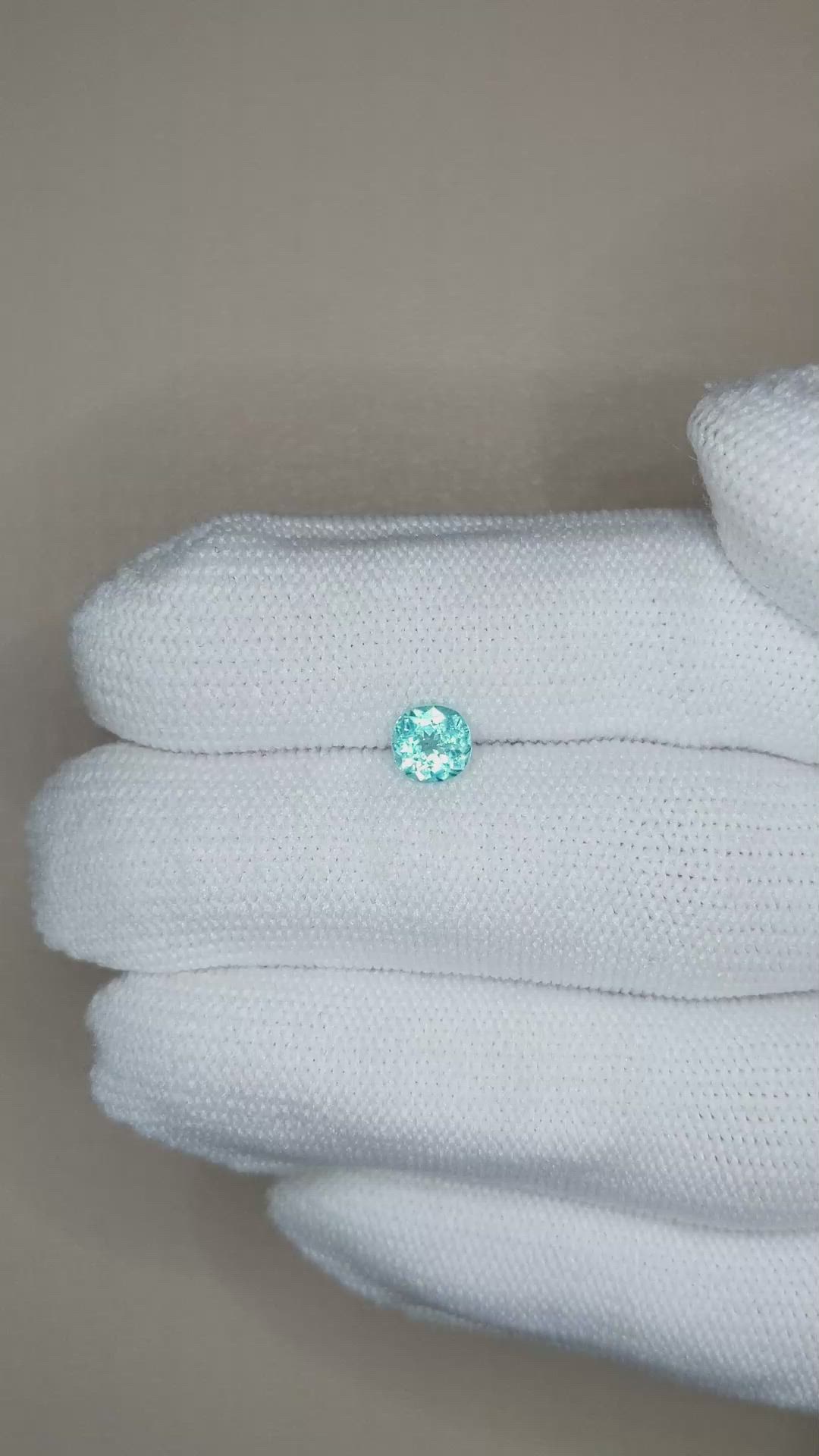 0.58 Ct. Greenish Blue Apatite from Madagascar Size Video