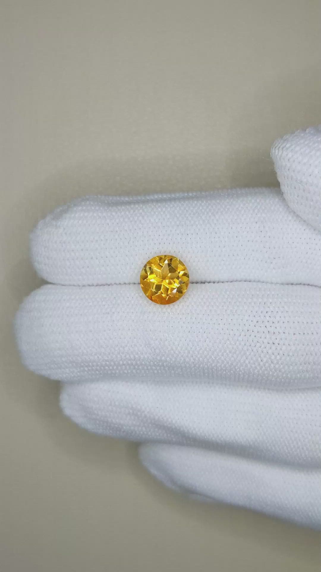 2.02 Ct. Yellowish Orange Citrine from Madagascar Size Video