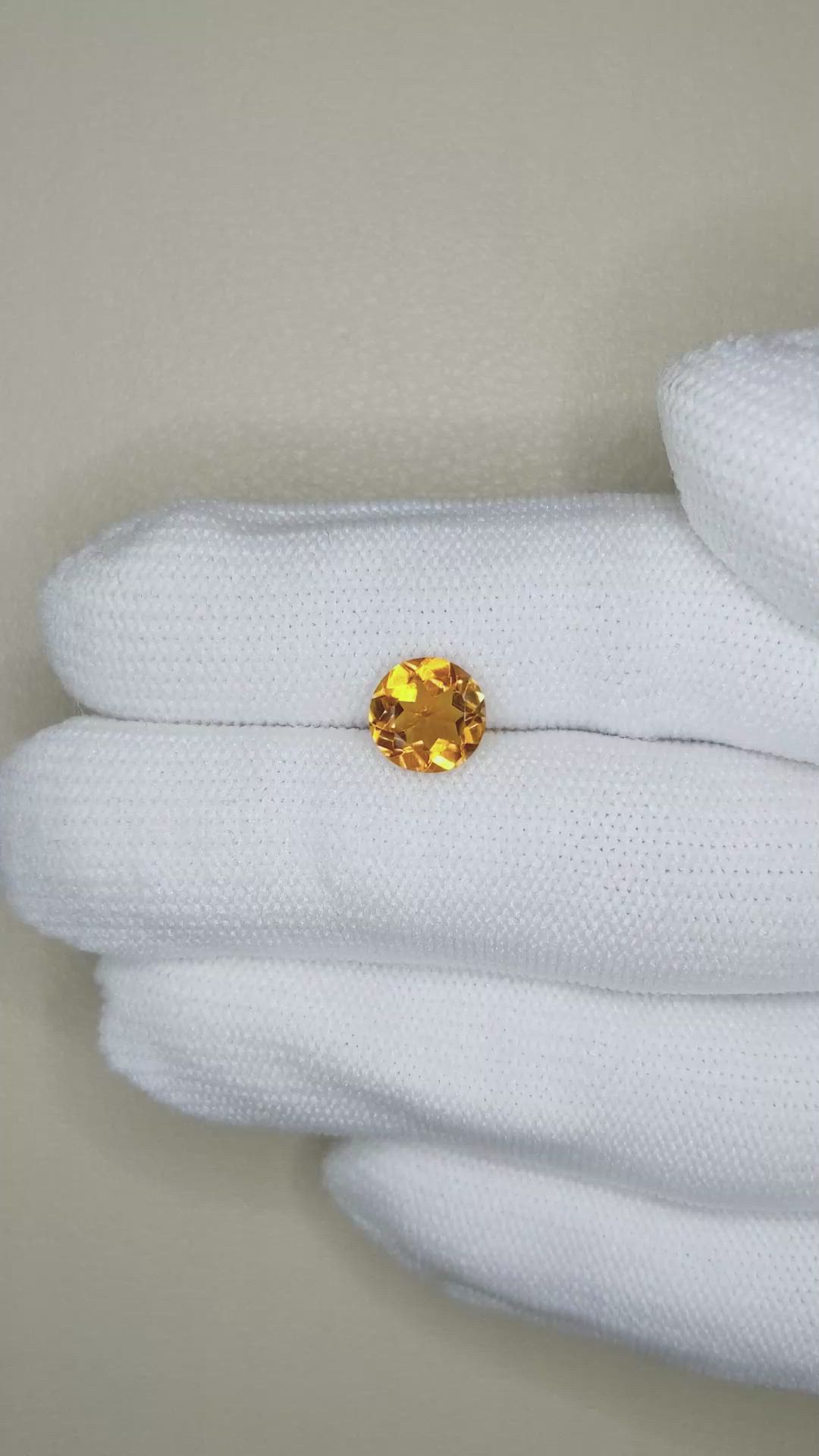 1.52 Ct. Yellowish Orange Citrine from Madagascar Size Video