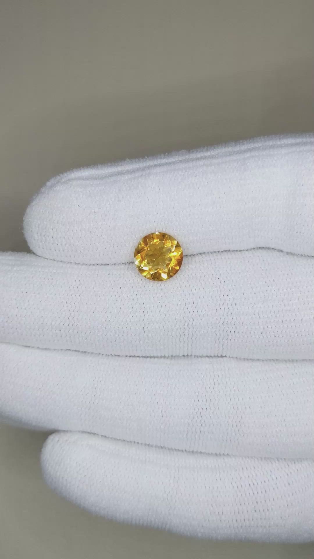 2.02 Ct. Yellowish Orange Citrine from Madagascar Size Video