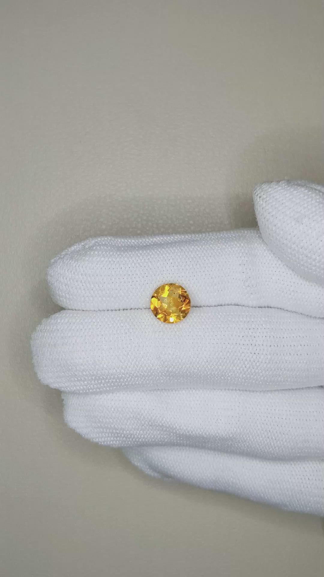 1.78 Ct. Orangish Yellow Citrine from Madagascar Size Video