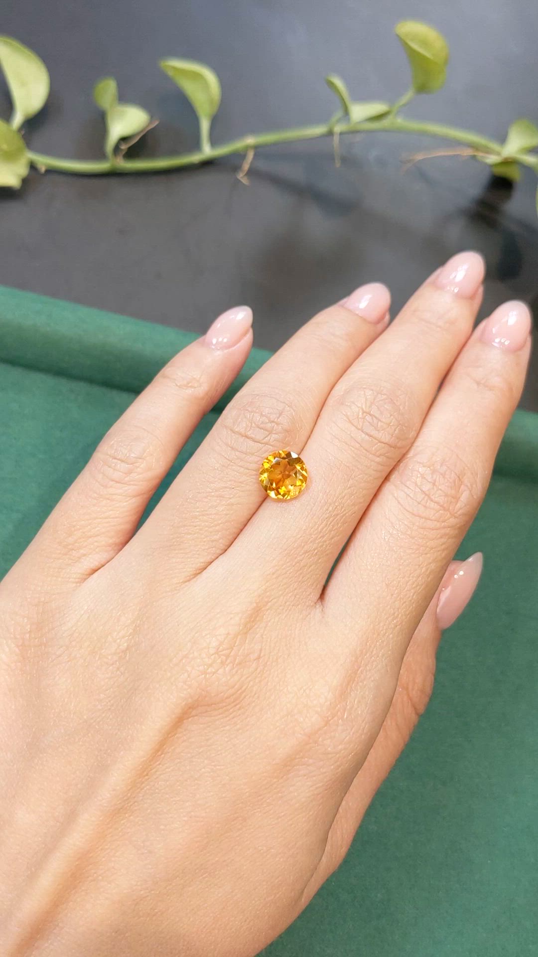 1.78 Ct. Orangish Yellow Citrine from Madagascar Size Video