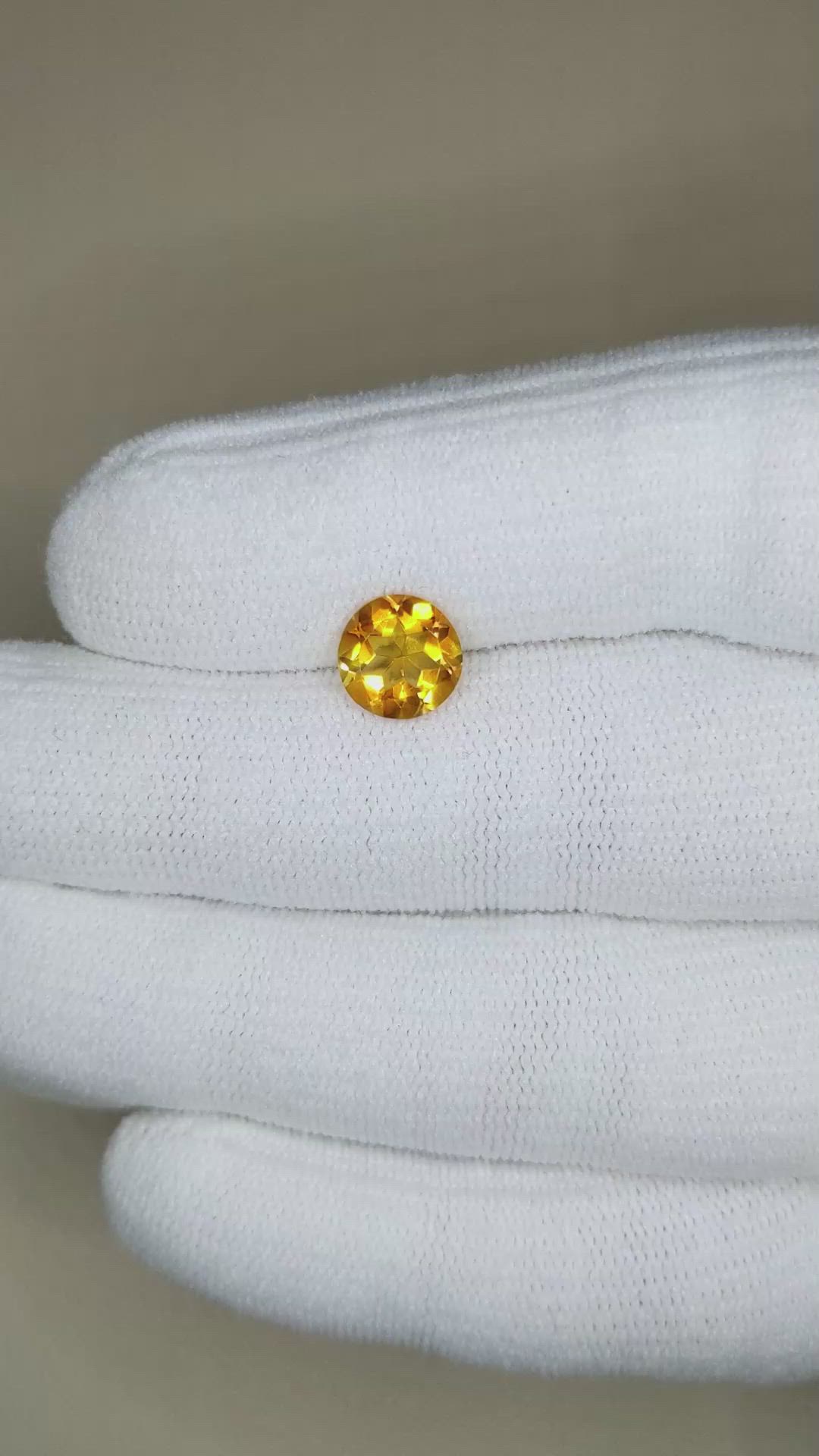 1.47 Ct. Yellowish Orange Citrine from Madagascar Size Video