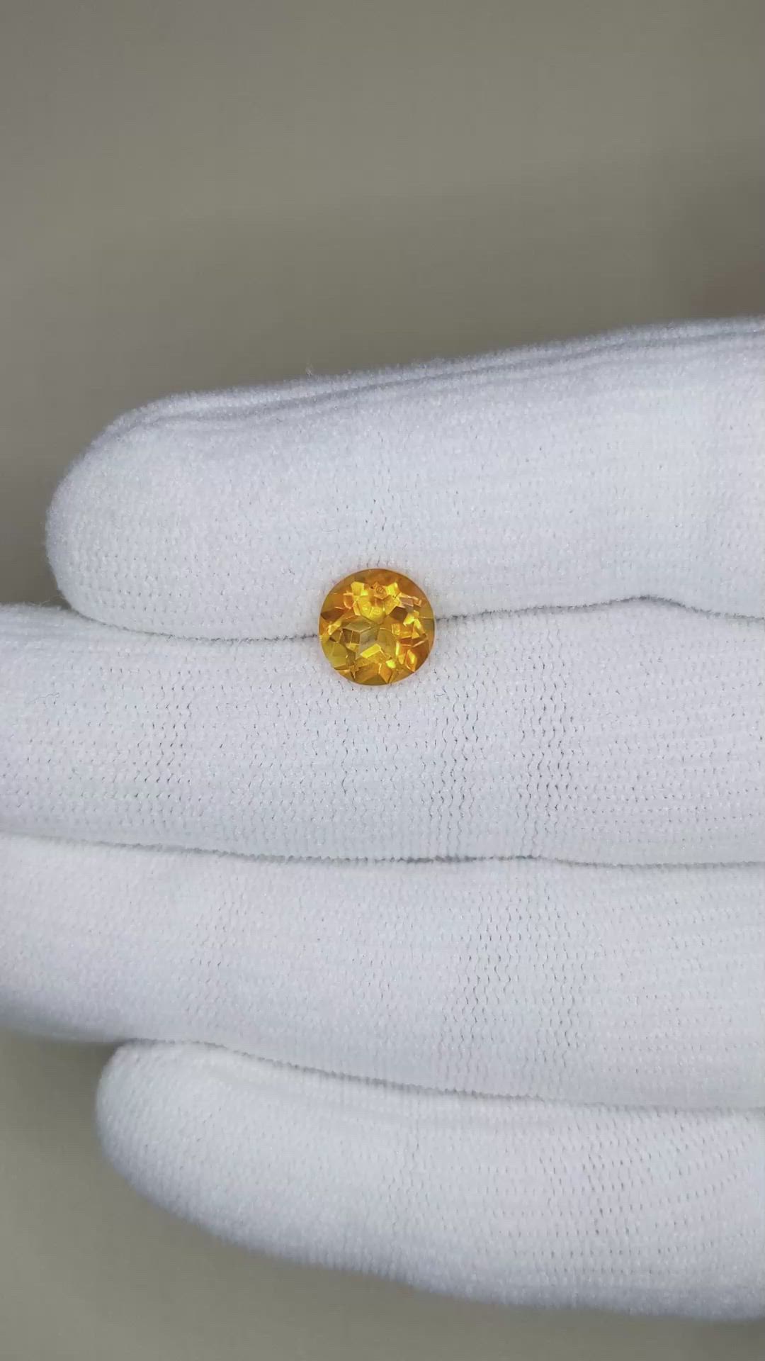 1.91 Ct. Yellowish Orange Citrine from Madagascar Size Video