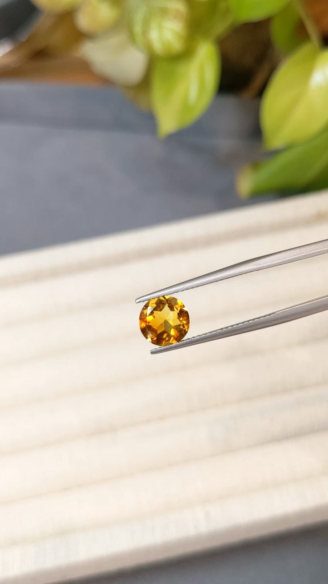 1.54 Ct. Orangish Yellow Citrine from Madagascar Size Video