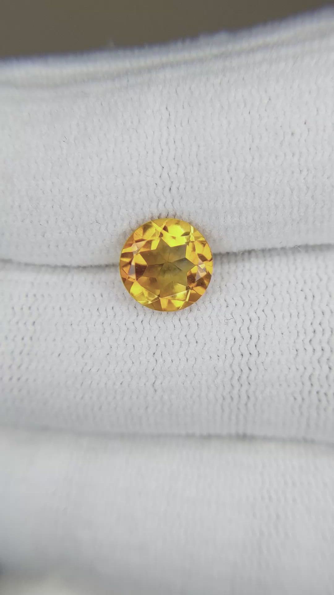 1.54 Ct. Orangish Yellow Citrine from Madagascar Size Video