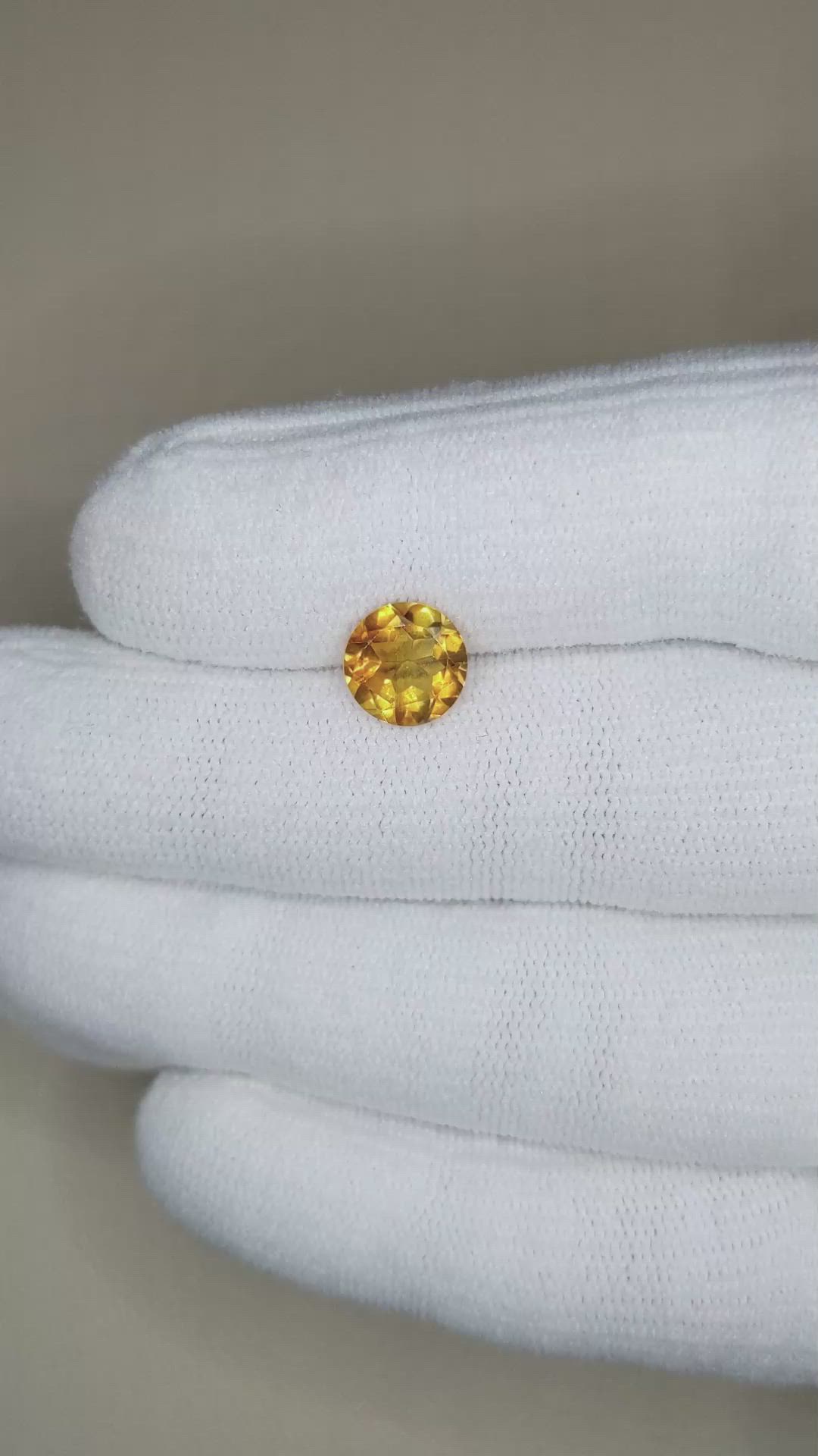 1.54 Ct. Orangish Yellow Citrine from Madagascar Size Video
