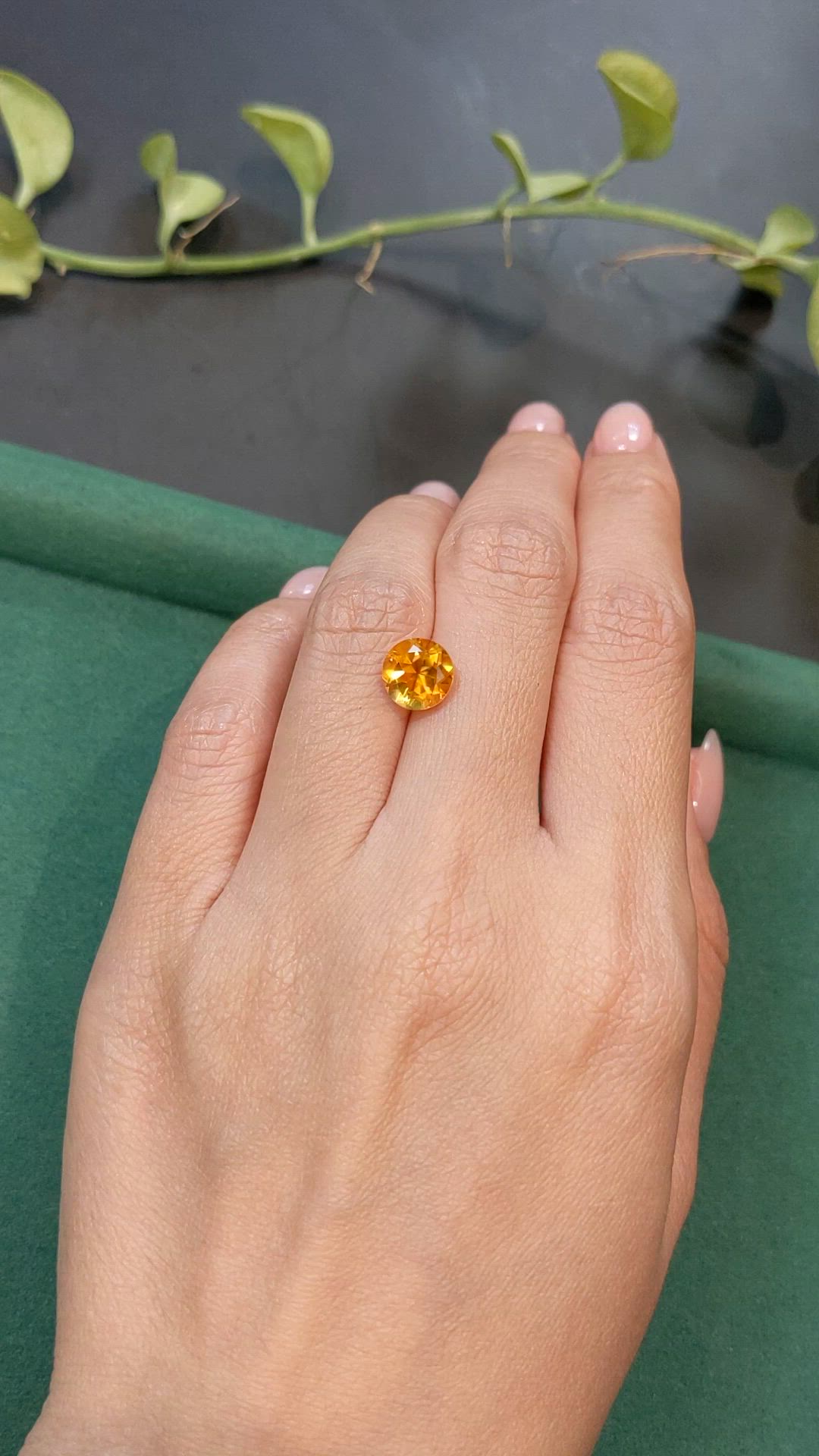 2.19 Ct. Orangish Yellow Citrine from Madagascar Size Video
